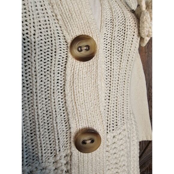 Talbots Knit Bell Sleeves Button Front Cardigan Ivory Small - Picture 15 of 16